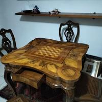 tavolo con scacchiera antico 