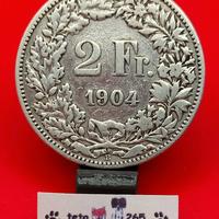 1904 Svizzera 2 Franchi Ag 835 10g