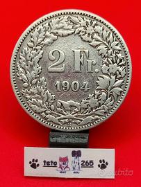 1904 Svizzera 2 Franchi Ag 835 10g