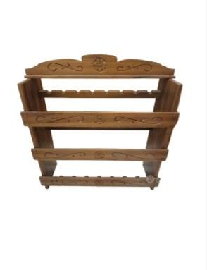 Portabottiglie da parete in legno massiccio stile 
