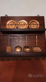 Set Decorativo in Rame e legno_Firmato