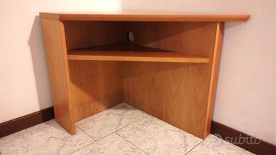 Mobiletto angolare salva-spazio finitura noce - 