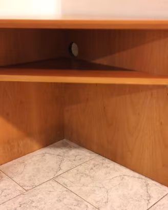 Mobiletto angolare salva-spazio finitura noce - 