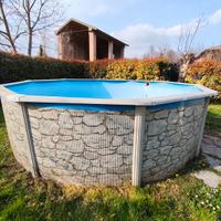 Piscina fuori terra in metallo GRE 4,6m ricambi