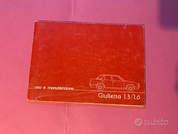 Libretto originale Uso e Manutenzione Giulietta AR