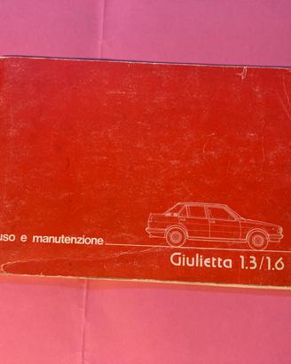 Libretto originale Uso e Manutenzione Giulietta AR