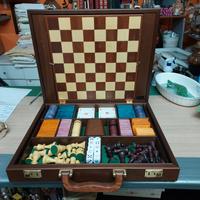 set completo da gioco valigetta in radica