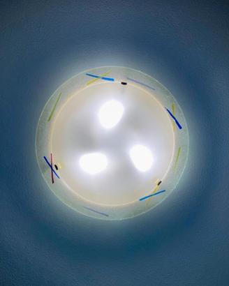 Plafoniera tonda in vetro satinato - 52cm