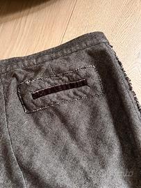 Gonna con bordi in velluto