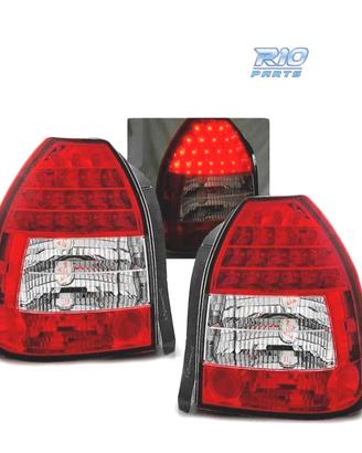 FANALI PER HONDA CIVIC 3P 95-01 LED ROSSO CRISTALL