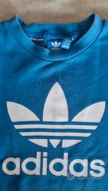 Felpa hot sale azzurra adidas