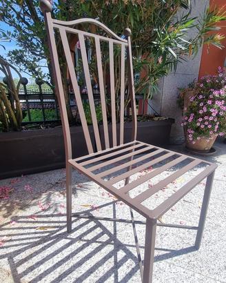 Set 8 Sedie da Giardino in Ferro Battuto