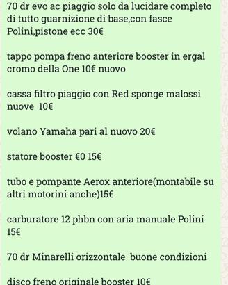 ricambi Minarelli orizzontale/verticale/piaggio