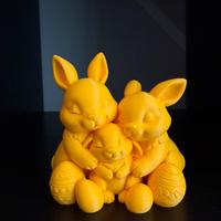 Decorazione famiglia conigli pasquali