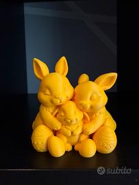 Decorazione famiglia conigli pasquali