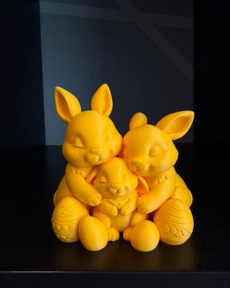 Decorazione famiglia conigli pasquali