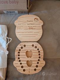 Scatola ricordo denti da latte in legno