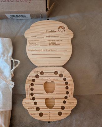 Scatola ricordo denti da latte in legno