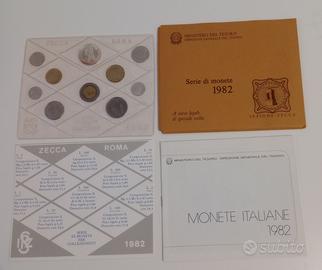 Serie monete Zecca Roma 1982 comprese 500 lire arg