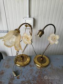 coppia di lampade vintage da comodino 