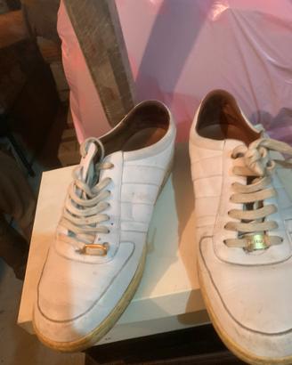 Tennis pelle bianca Bally