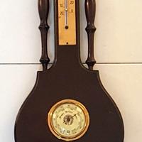 Orologio bussola termometro vintage in legno