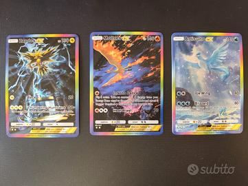 Lotto Carte Pokémon Poket Trio Uccelli leggendari