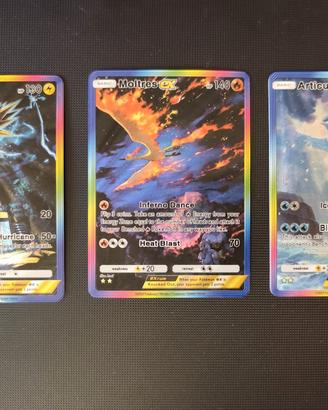 Lotto Carte Pokémon Poket Trio Uccelli leggendari