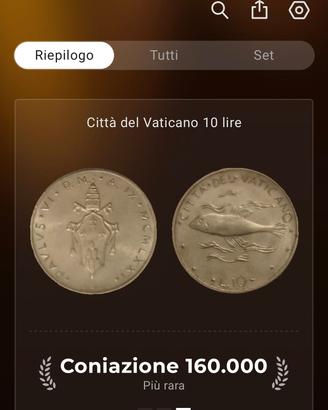 500 LIRE ARGENTO moneta RARA VATICANO