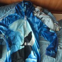 Felpa lupo di taglia xL, marca made in china