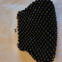 clutch pochette borsellino nero perline vintage