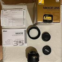 Obiettivo nuovo NIKON AF-S DX 35MM F/1.8 G