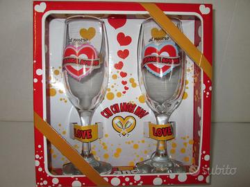 SET Bicchieri amore san valentino