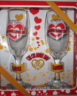 SET Bicchieri amore san valentino