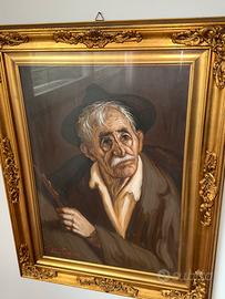 Tullio Grassi ritratto di anziano, olio su tela