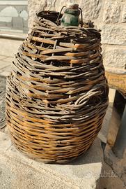 Fiasco artigianale in vetro con protezione in u