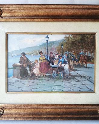 quadro su tavola Napoli - Guglielmo De Giorgio