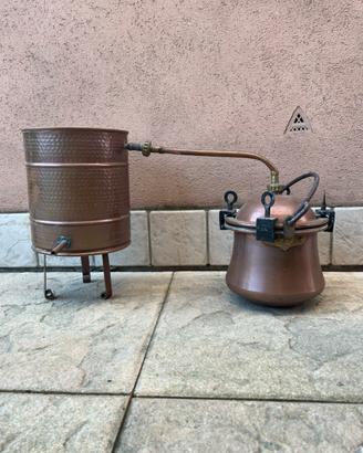 Antico alambicco artigianale in rame vero vintage