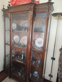 Vetrinetta liberty in legno antico