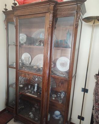Vetrinetta liberty in legno antico