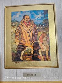 autoritratto con cane di Antonio Ligabue 