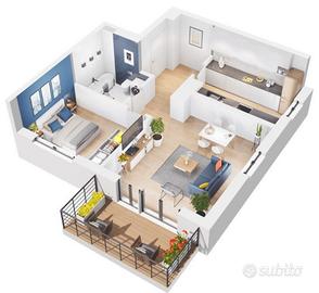 Elegante bilocale arredato a Samarate