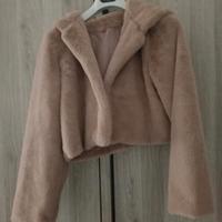 giacca corta pelliccia sintetica 