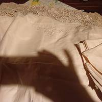 tovaglia con pizzo lino e 12 tovaglioli