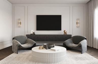 Ragazza per lavoro nella modellazione 3D