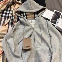 Felpa Burberry grigia con cappuccio