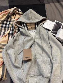 Felpa Burberry grigia con cappuccio
