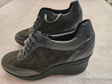 Scarpe donna in pelle  comode alte made in Italy 