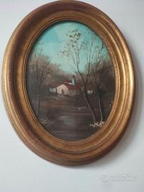 quadro olio  fine 800 scuola francese firmato 