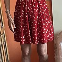 Abito rosso Snow Traffic con motivo di ali S